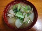 冬の味！カブと水菜のお味噌汁