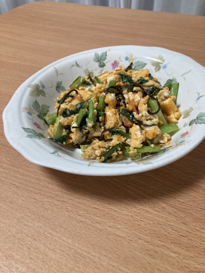 麹生活しましょ☘ きくらげと小松菜の卵炒めꕤ୭*