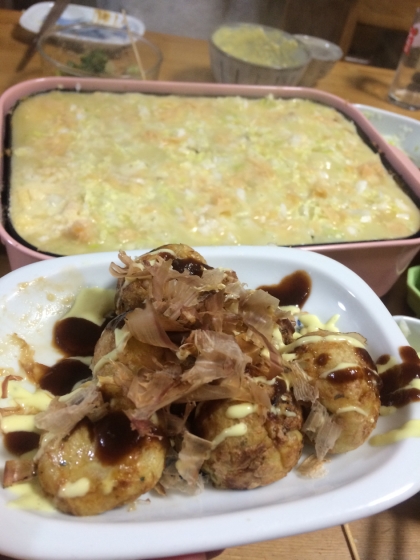 山芋を入れると、お店で食べるようなふわふわなたこ焼きになりました！とても美味しかったでしす。