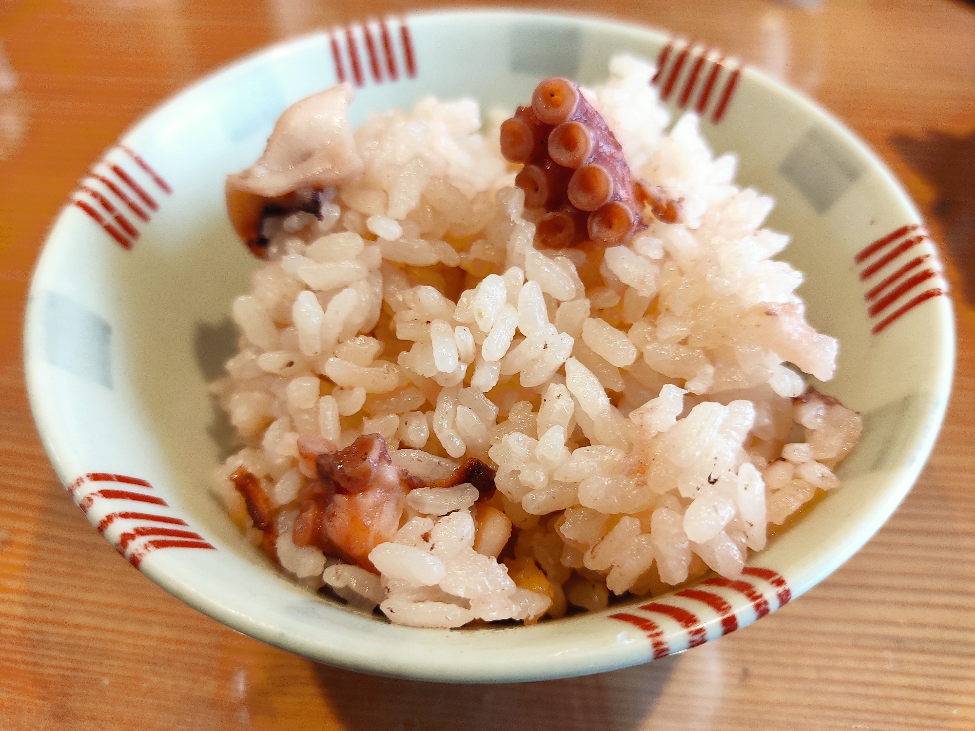 生だこの茹で汁で☆炊き込みたこ飯