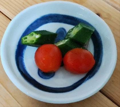 sweet♡さん♪　
家で収穫したトマト、オクラでサラダとてもおいしかったです♥
レポありがとうございます(⁠◕⁠ᴗ⁠◕⁠✿⁠)