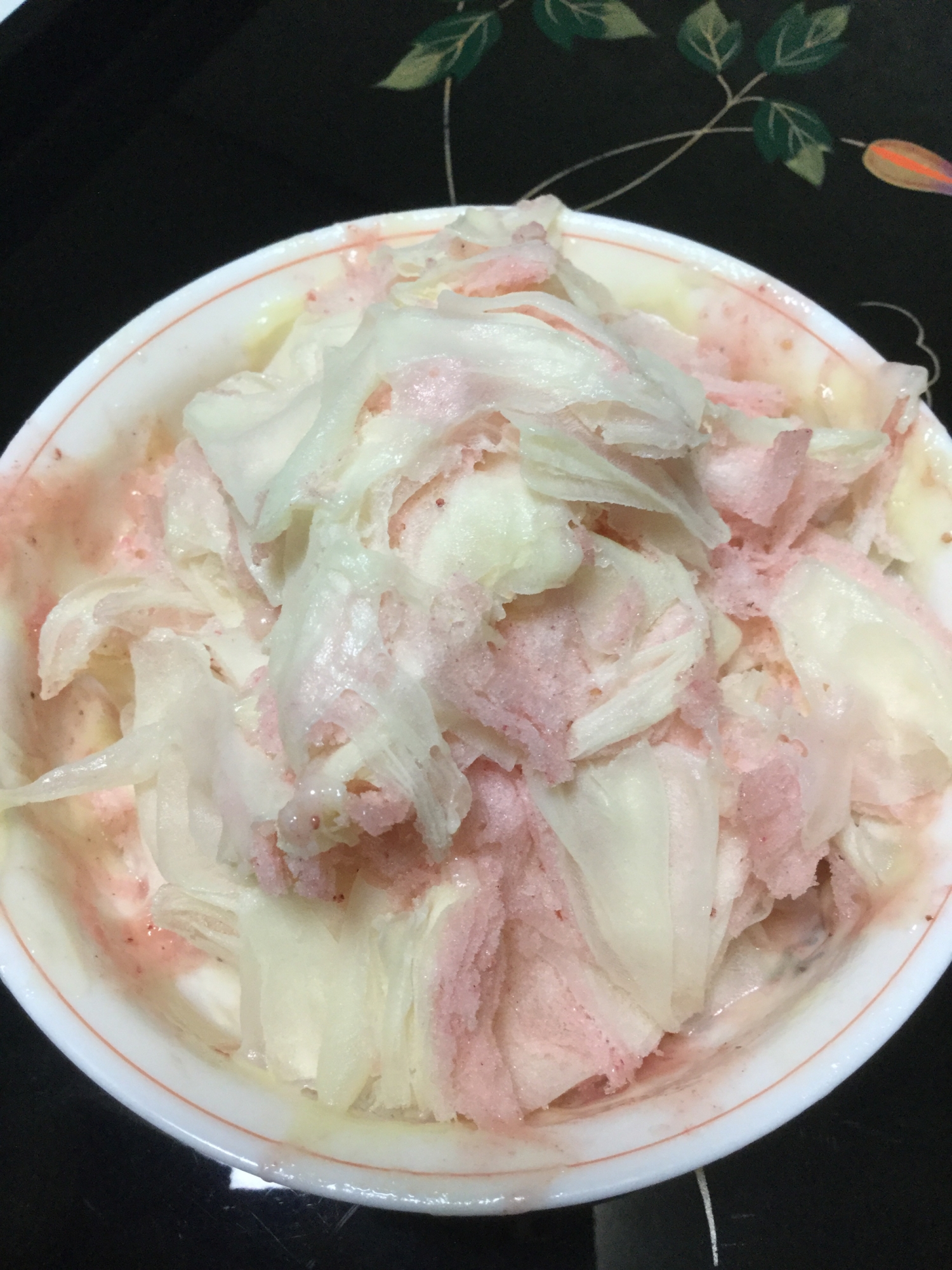 イチゴとカスタードクリームでかき氷