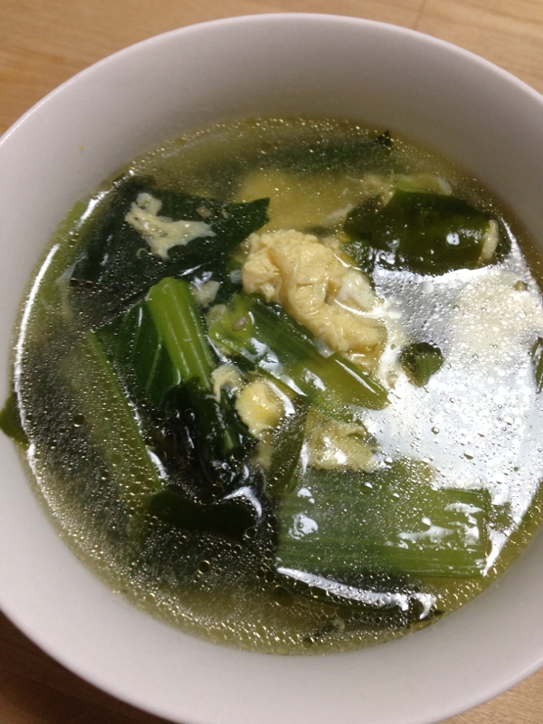 小松菜とわかめのたまごスープ☆