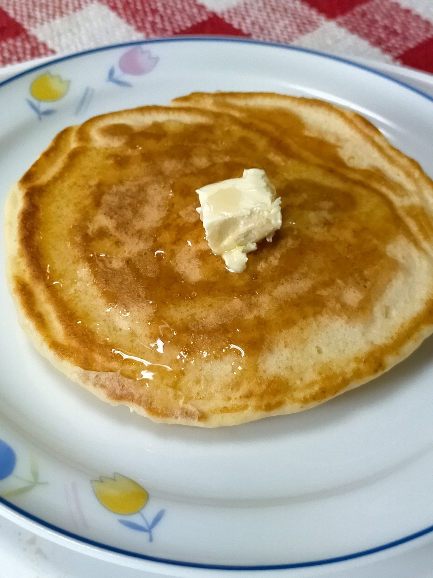 朝食にも～☆  バター&メイプルのホットケーキ♪