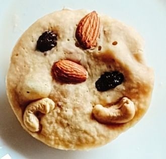 どこを食べても満足✿フルーツ＆ナッツ大麦蒸しパン