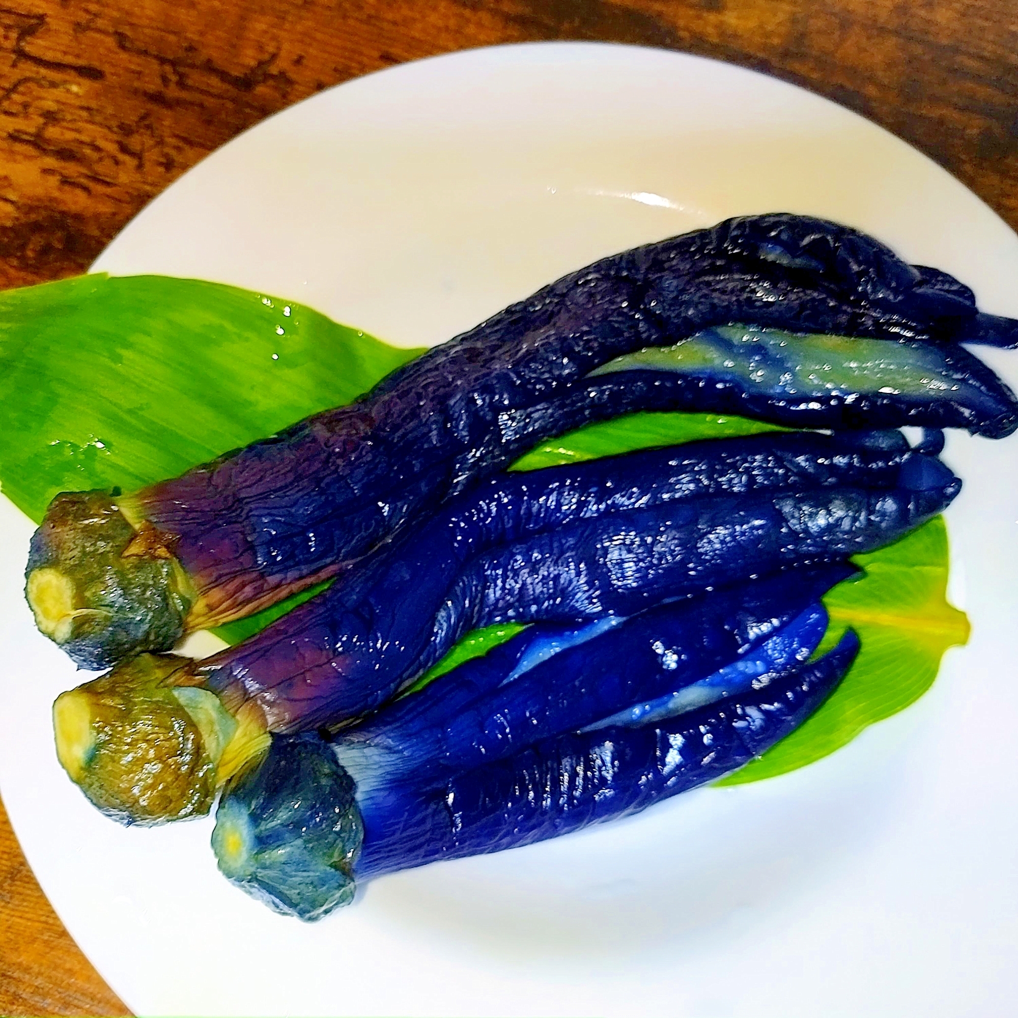 蒸し器で☆茄子紺色蒸し茄子