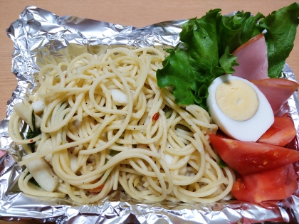 冷凍シーフードでパスタ作りました。美味しかったです。