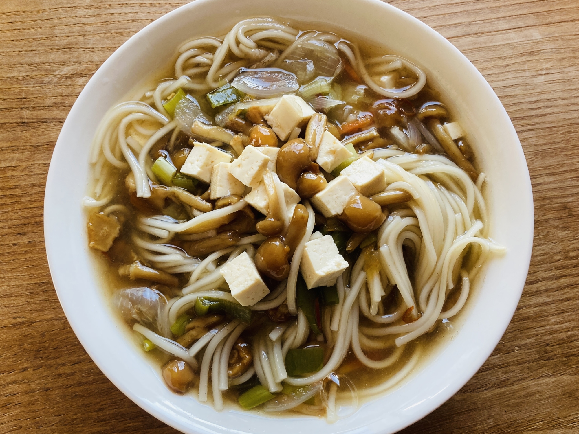 なめことネギのにゅうめん