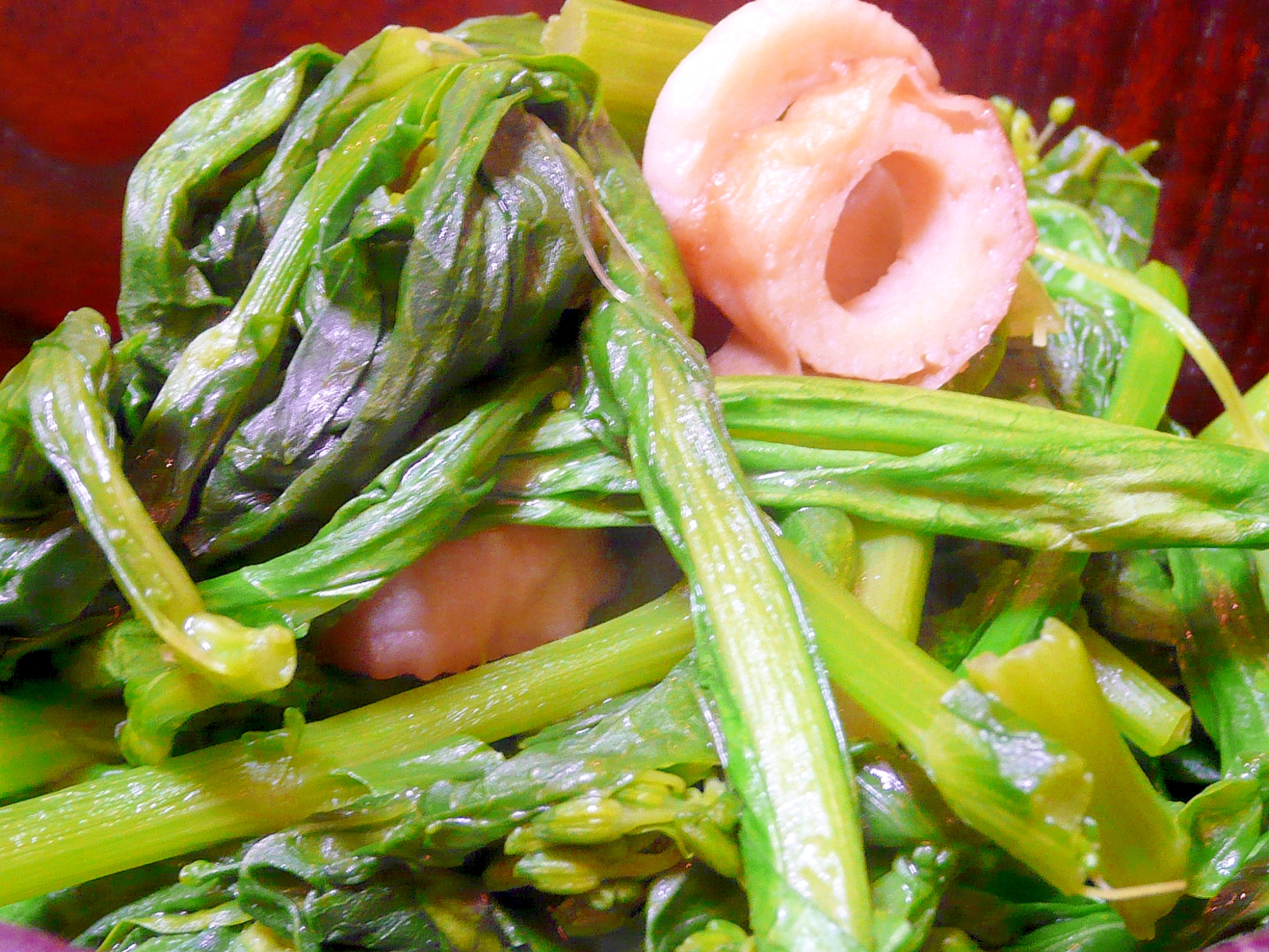小松菜と油揚げのしょうが風味煮