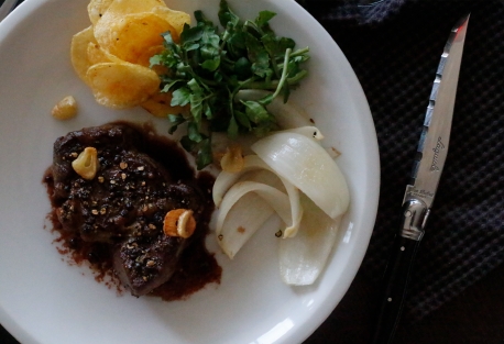 宮崎牛（都城産）ペッパーステーキ　バルサミコソース