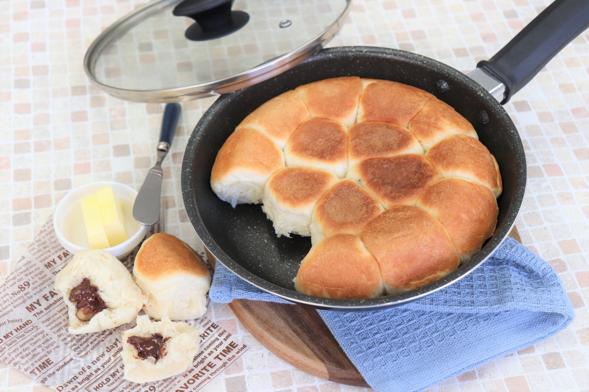 フライパンで作るちぎりパン