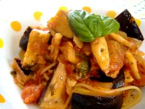 簡単!ナスのトマトソーススパゲッティ