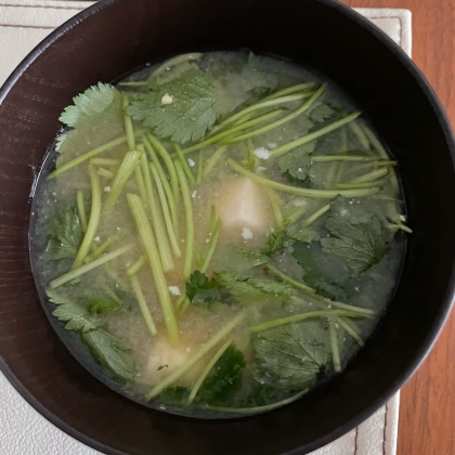 豆腐と三つ葉の味噌汁