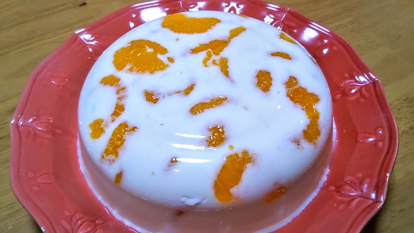 牛乳1Lで巨大な牛乳蜜柑寒天☆