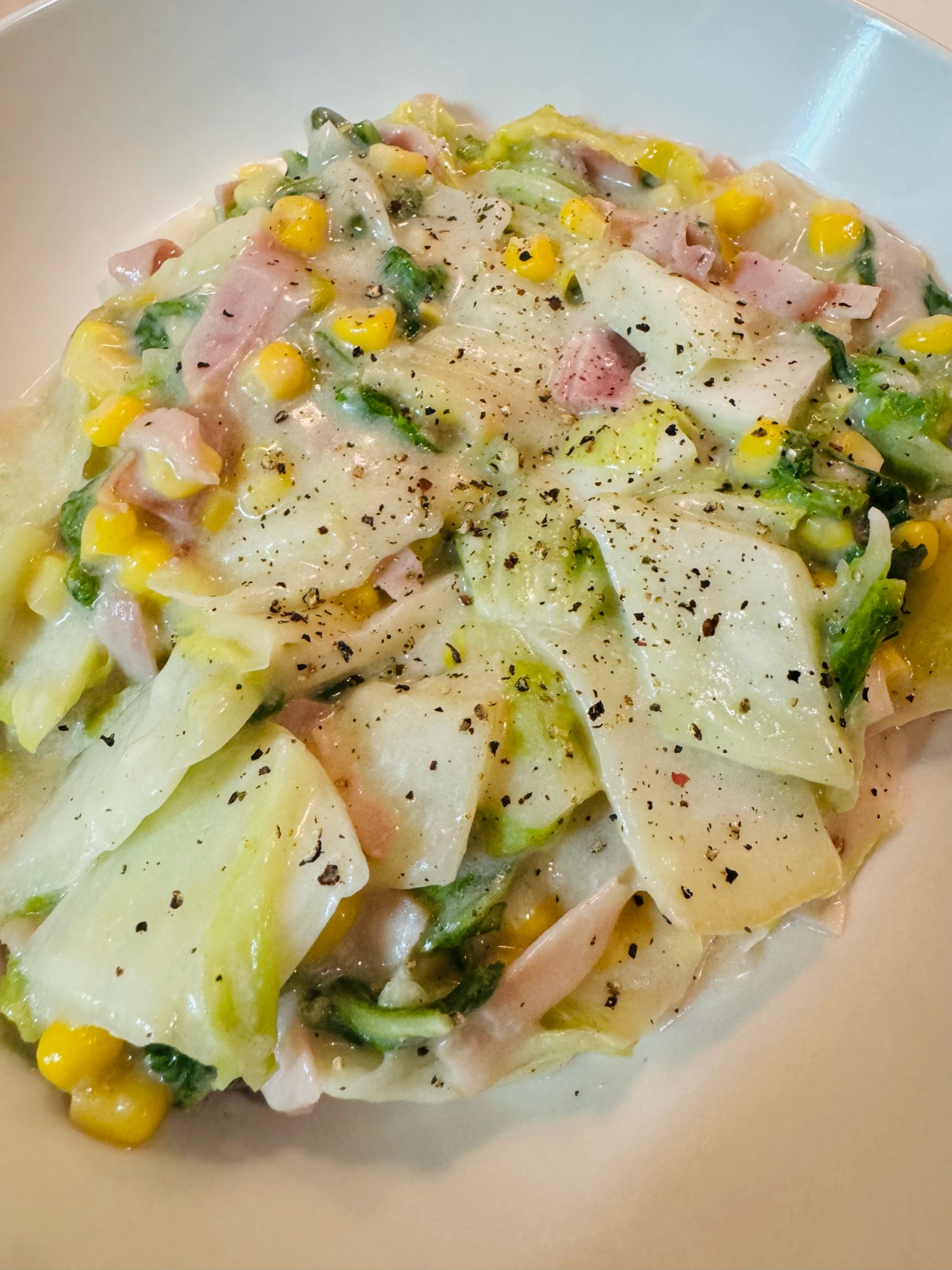 白菜とコーンのクリーム煮