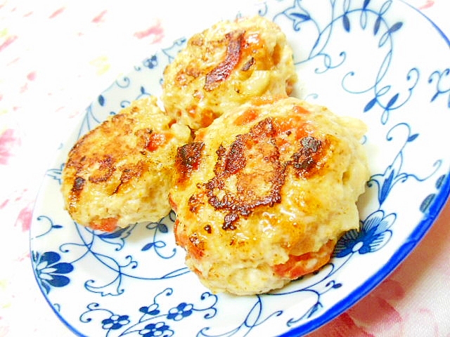 ❤竹輪とパプリカとカレー粉の鶏ハンバーグ❤