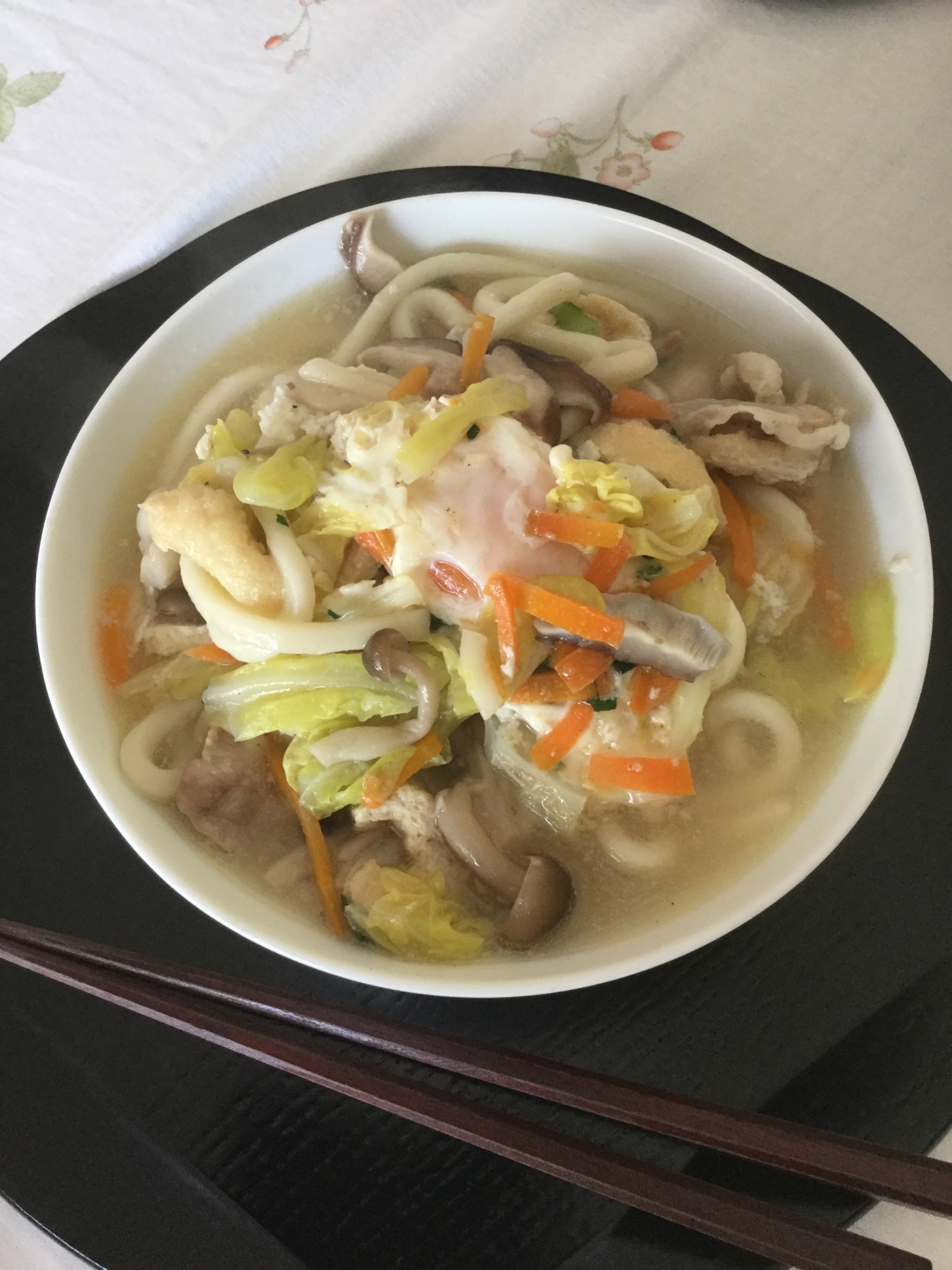 中華風？春キャベツでうどん