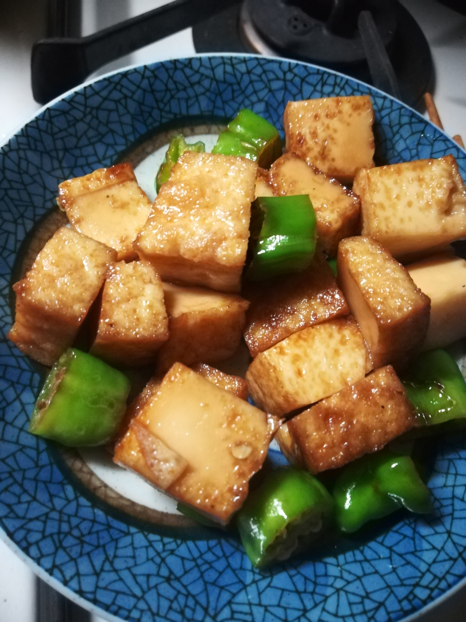 厚揚げとししとうの醤油炒め