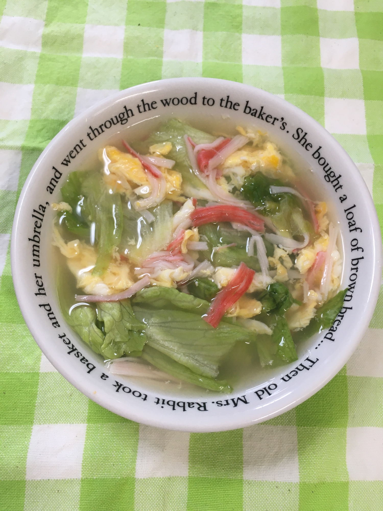 包丁いらず⭐レタスと卵の優しいスープ