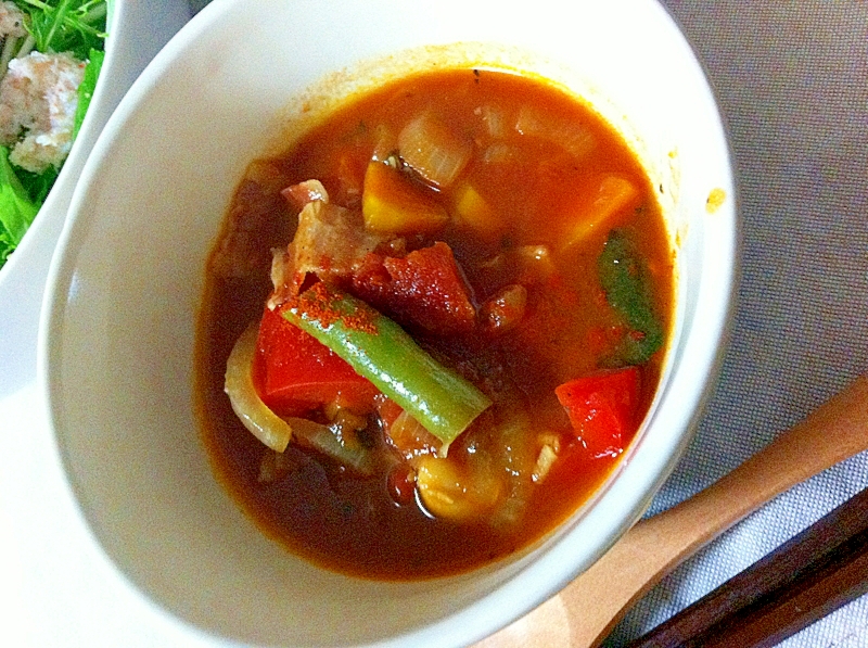 お鍋ひとつで野菜たっぷりトマトスープ