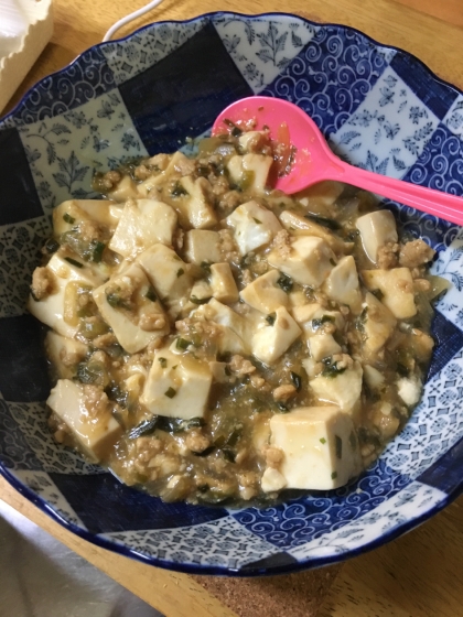 和風麻婆豆腐ですね。めちゃくちゃご飯に合います。