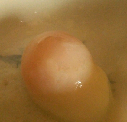冷凍卵から温泉卵、電子レンジで
