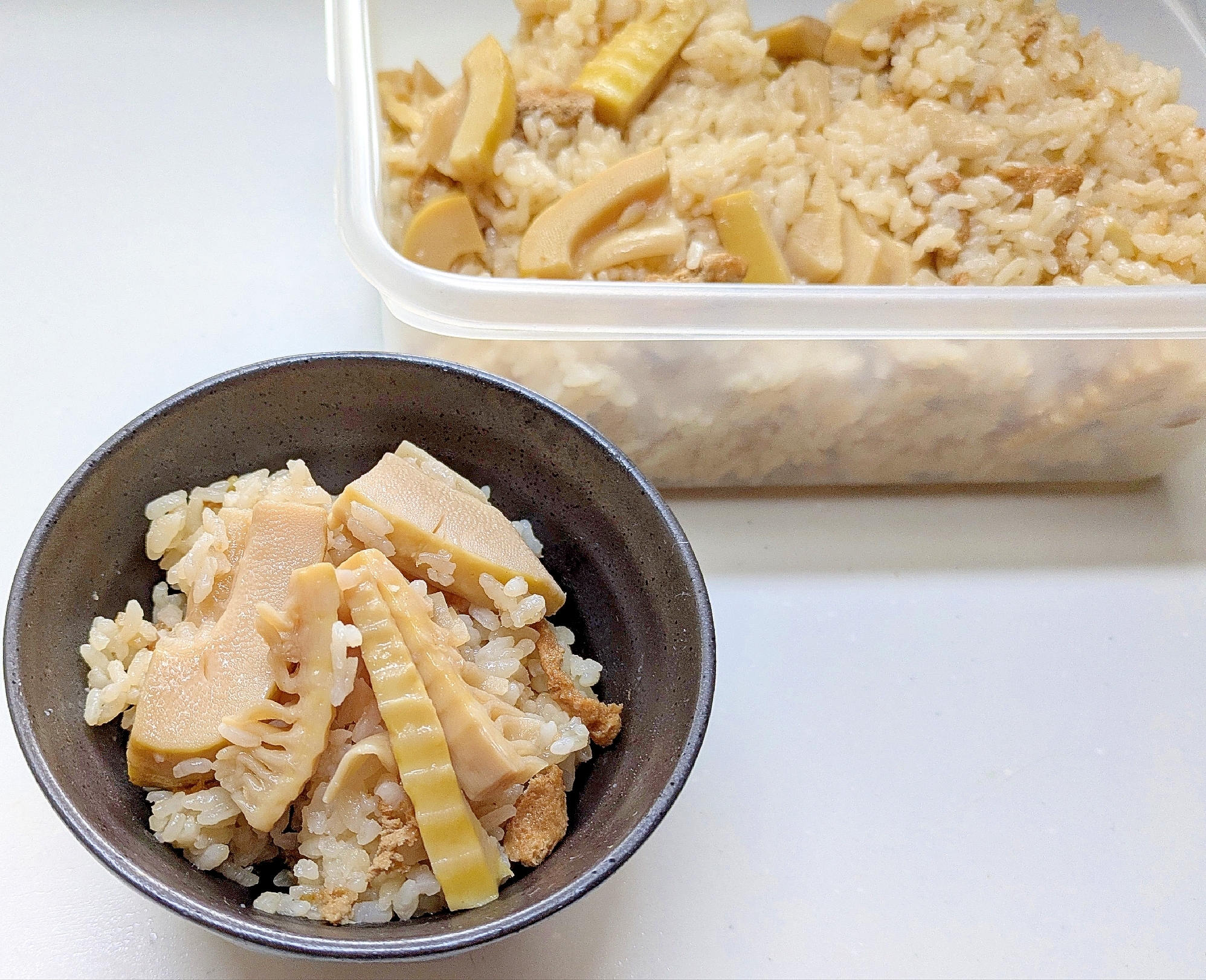 旬の筍で、濃いめの筍ご飯