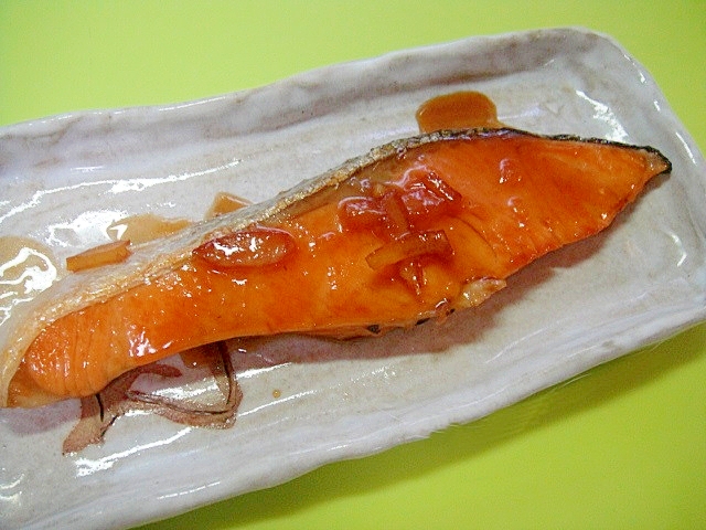 鮭のマーマレード照り焼き