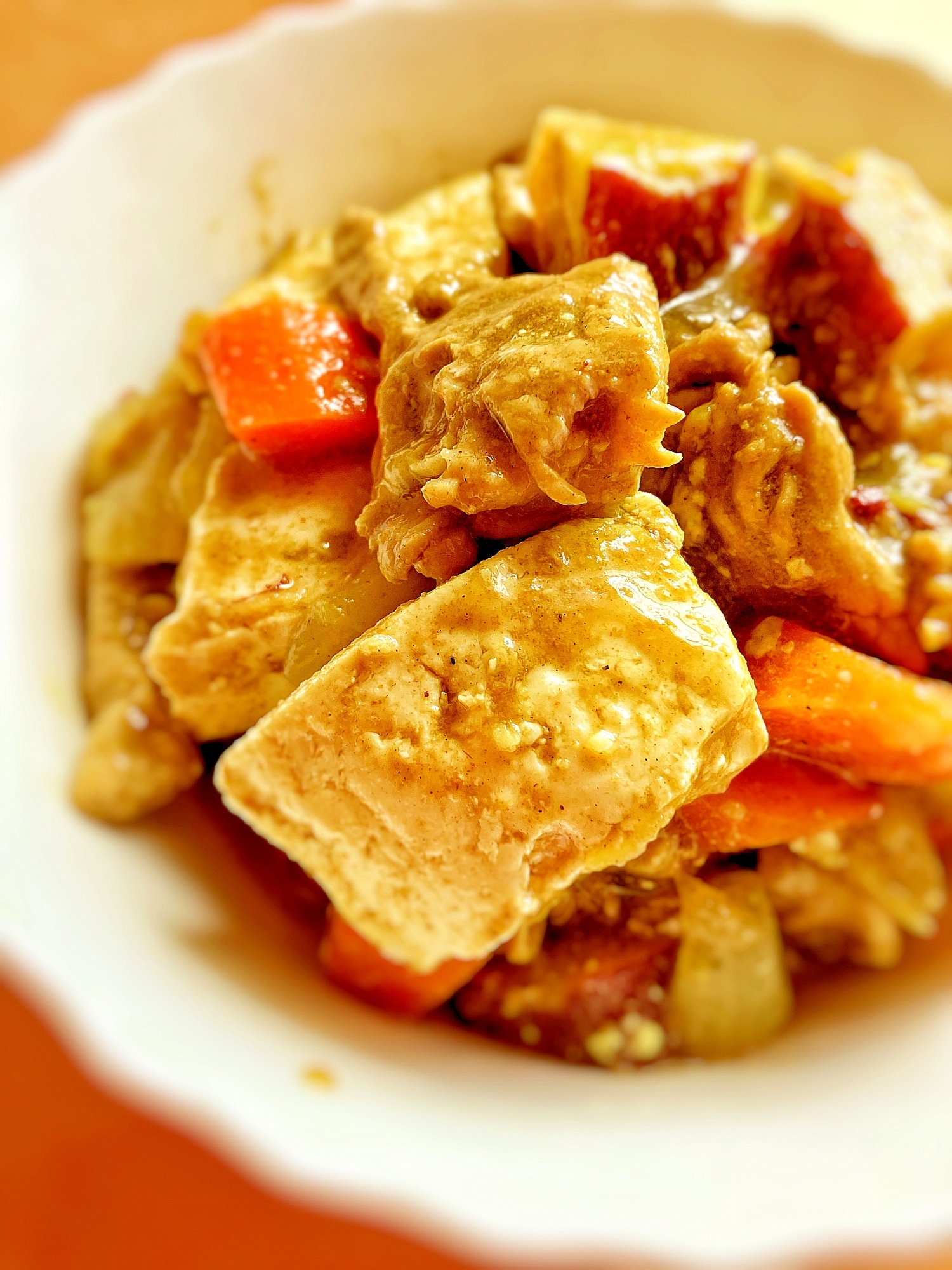 豆腐と豚肉の和風カレー煮込み
