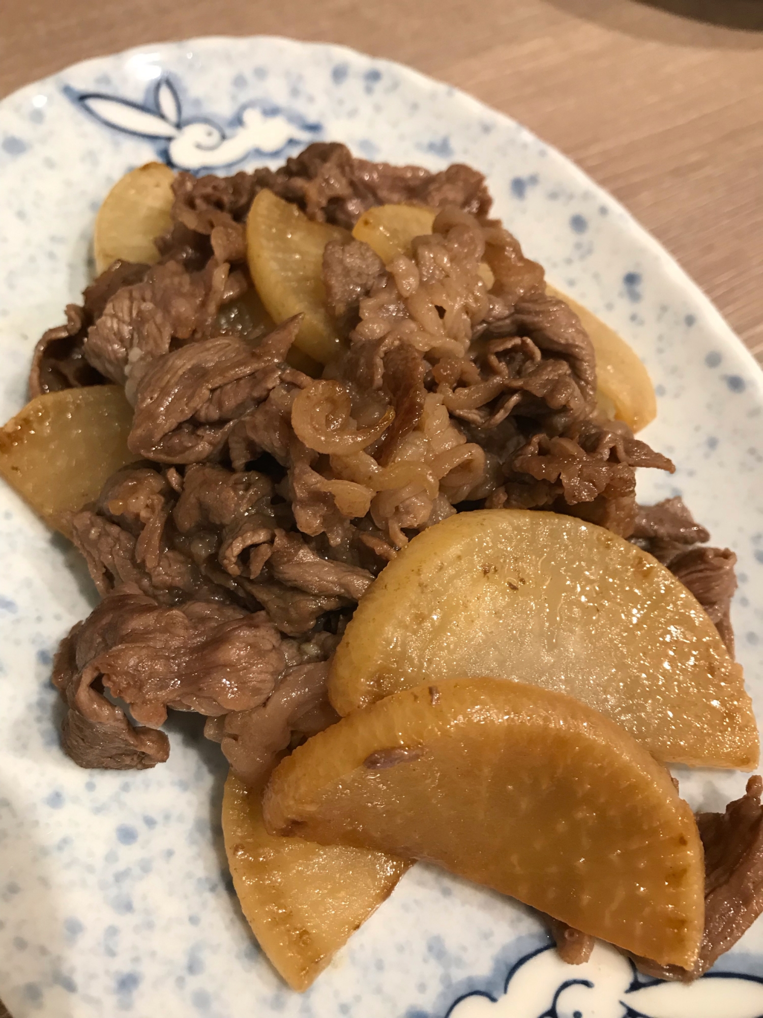 大根と牛肉炒め