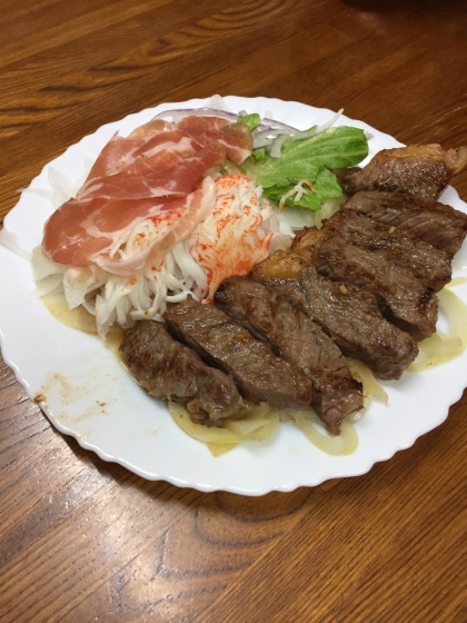 特別な日にお家で牛肉ステーキ！特製にんにくソース