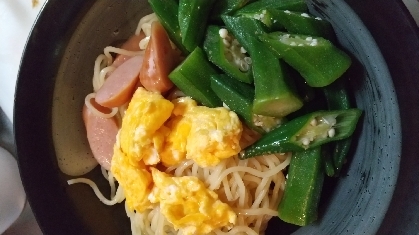 オクラの冷やし麺