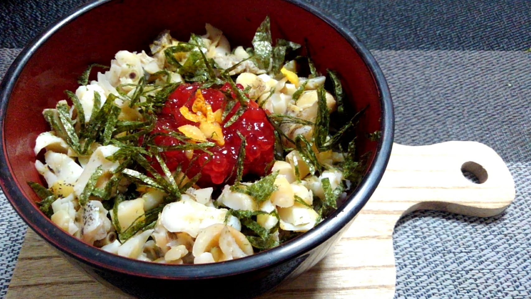 柚子香るすじことつぶ貝の刻み焼き海苔丼 W 人 レシピ 作り方 By かんたんれぴこ 楽天レシピ