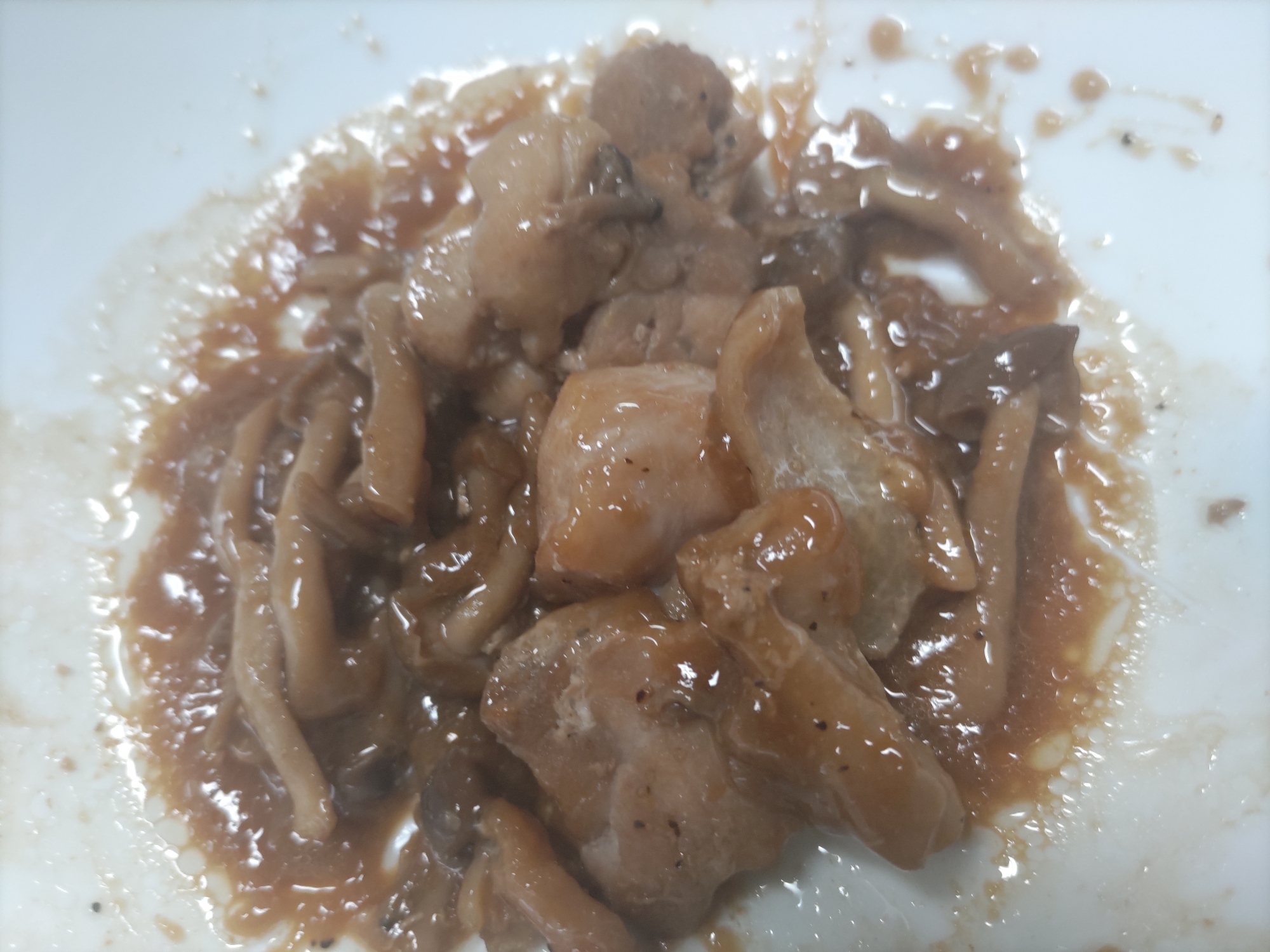 鶏肉としめじのポン酢炒め