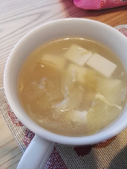 レタスと豆腐のかき玉スープ