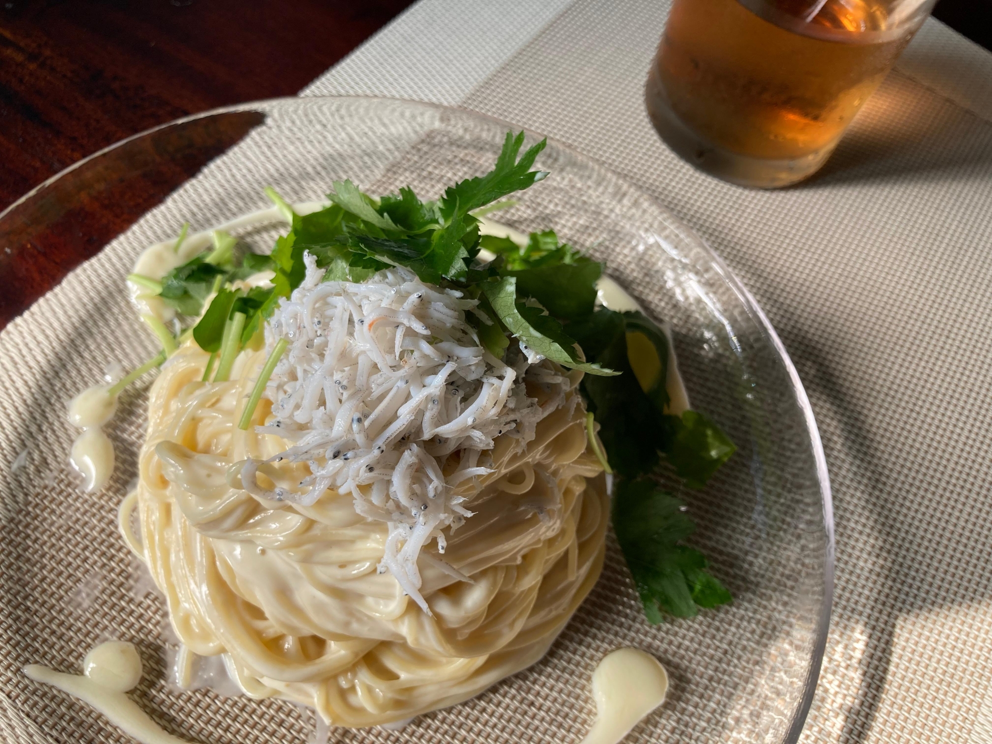 釜揚げしらすと豆腐の冷製パスタ