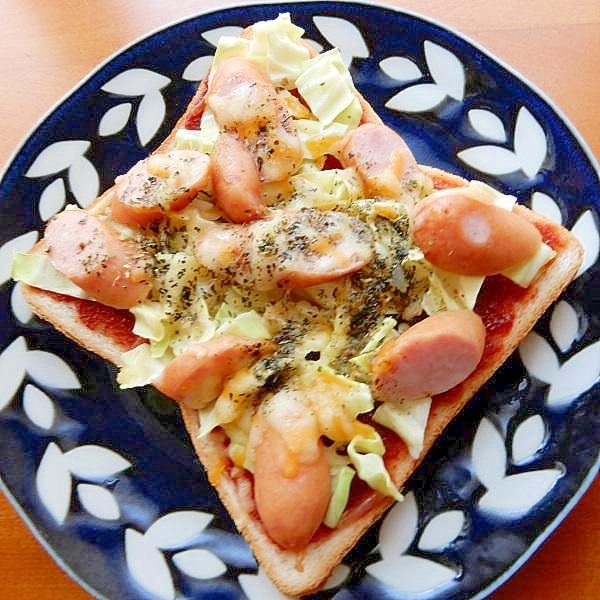 簡単ピザソースで❤粗挽きウインナーのトースト♪