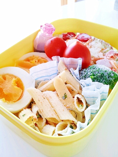 若菜と辛子めんたいペンネのお弁当