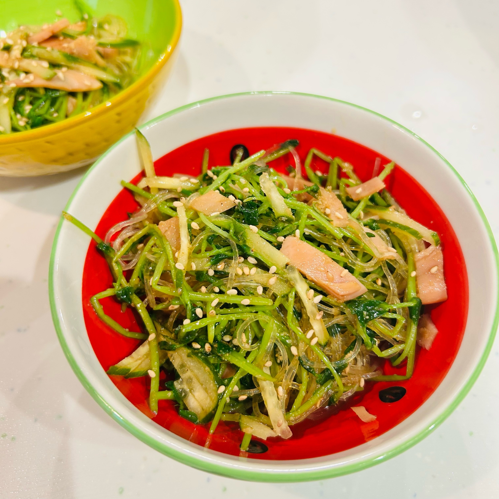 豆苗と春雨サラダ