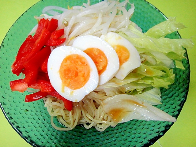 もやしとレタスパプリカのヘルシー冷やし中華