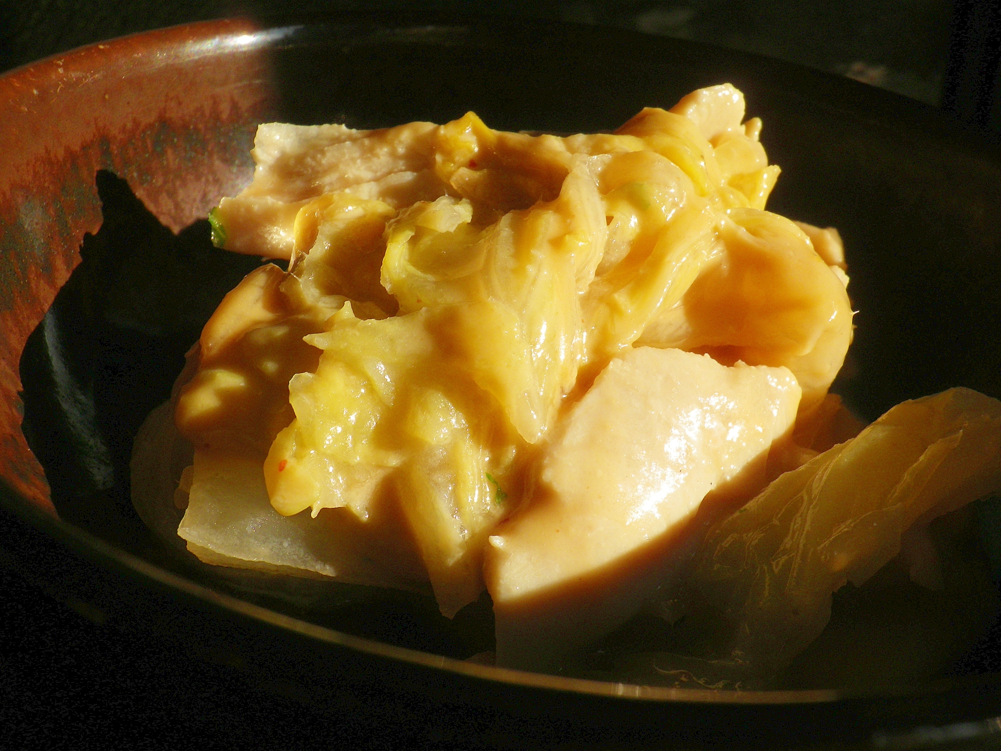 電子レンジde白菜と鶏肉のごま和え