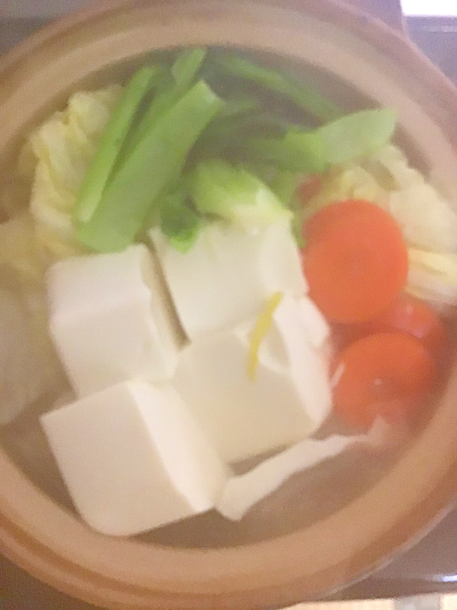 雪菜入り湯豆腐。