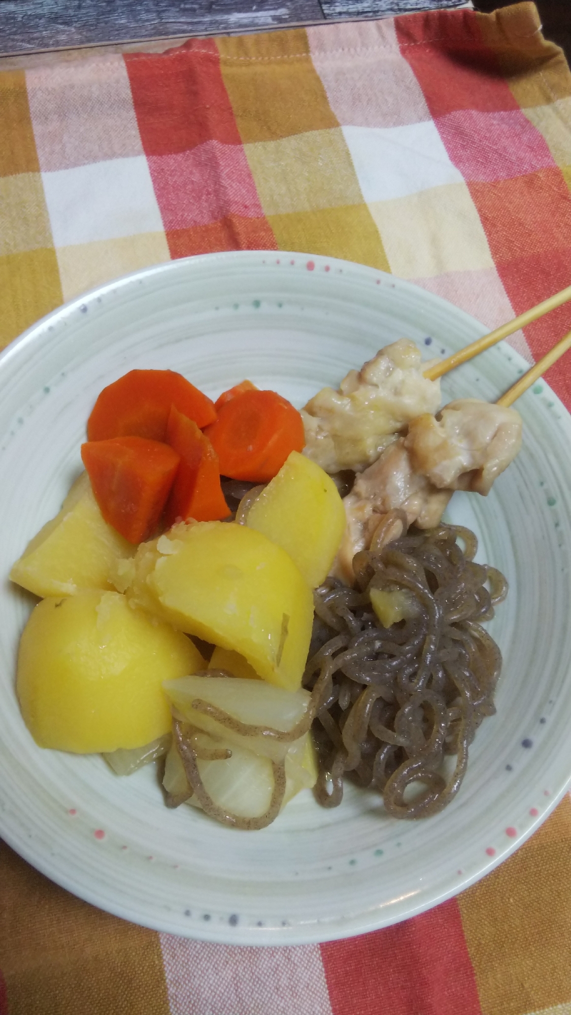 焼き鳥で☆鶏肉じゃが