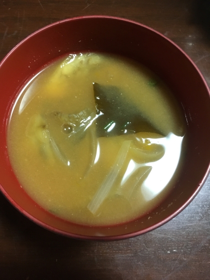 ナスと玉ねぎのお味噌汁(^^)