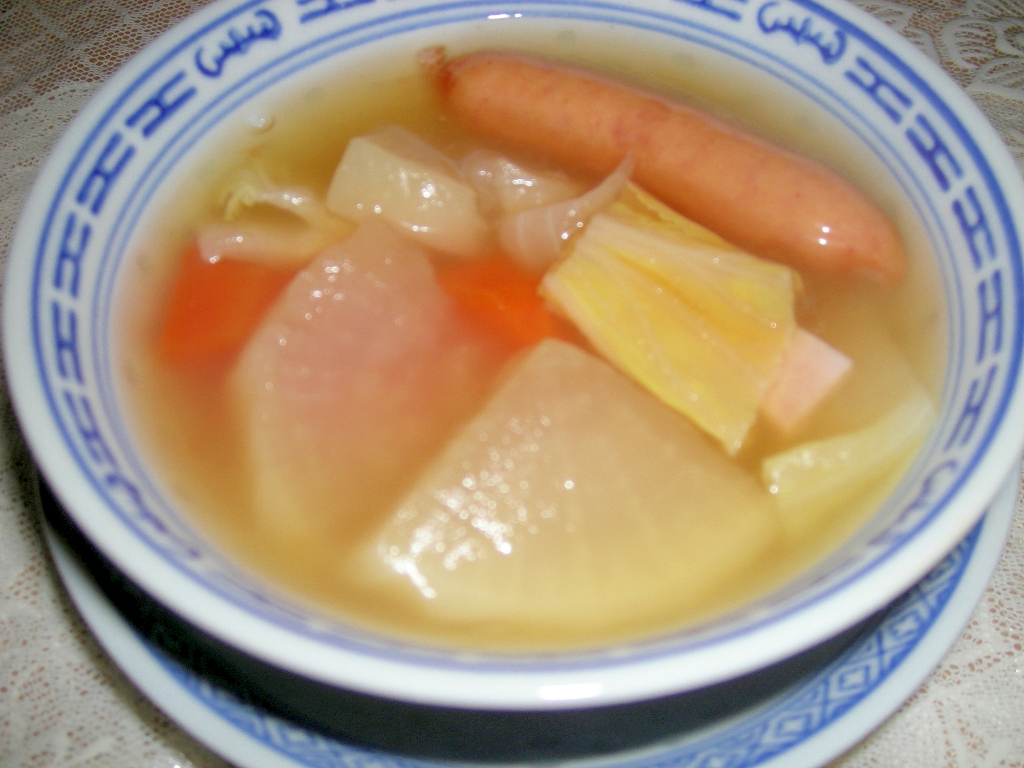 ウインナーの中華風スープ