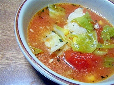手羽元と野菜の味噌コンソメトマトスープ★