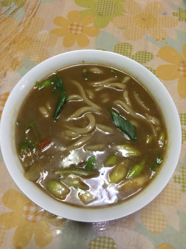 残りのカレーでカレーうどん！