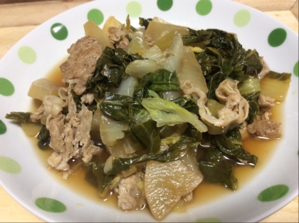 豚肉と大根と白菜の炒め煮