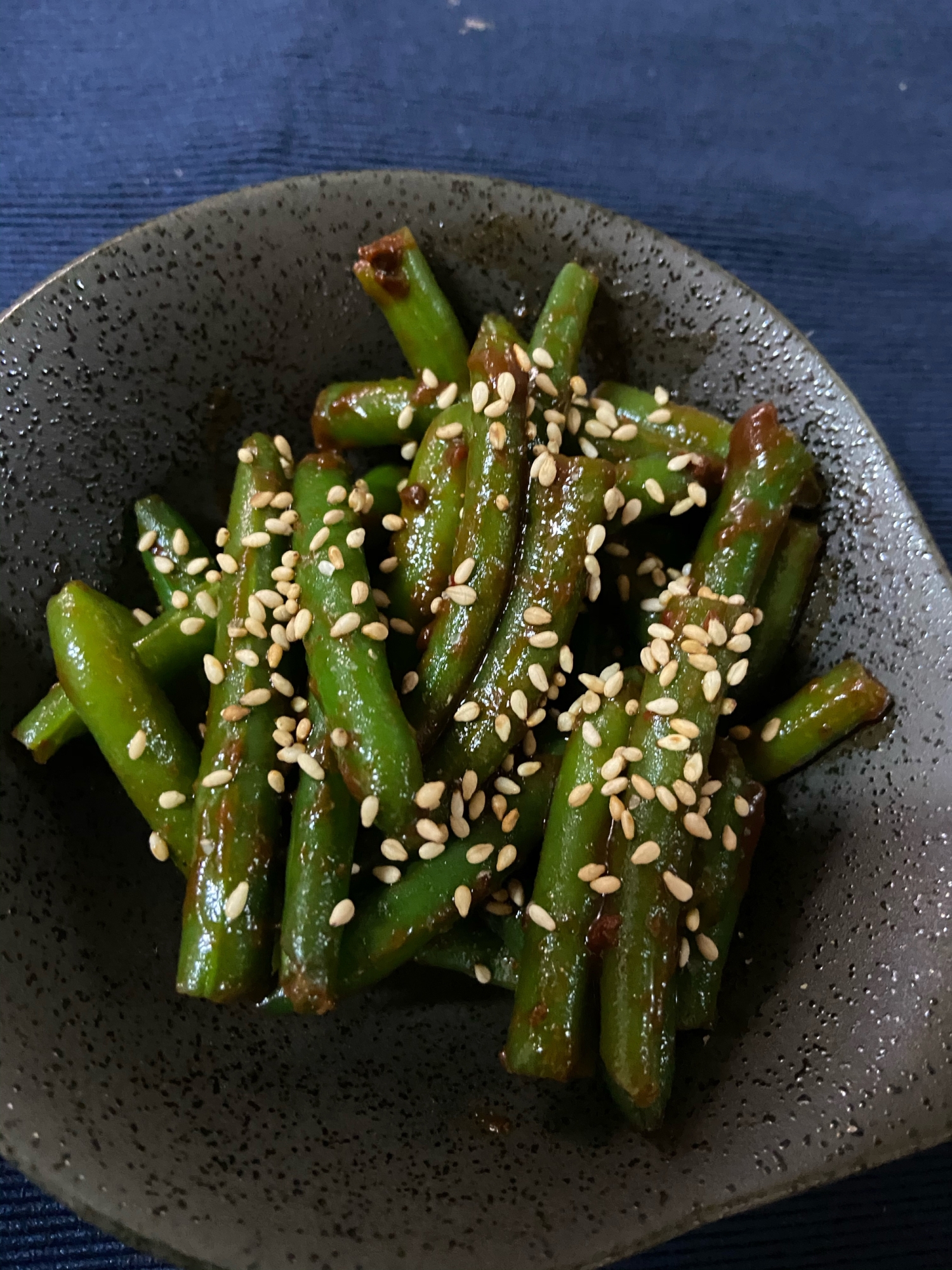 【弁当おかず】いんげんの辛みそあえ