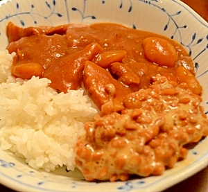 カレーには納豆！！